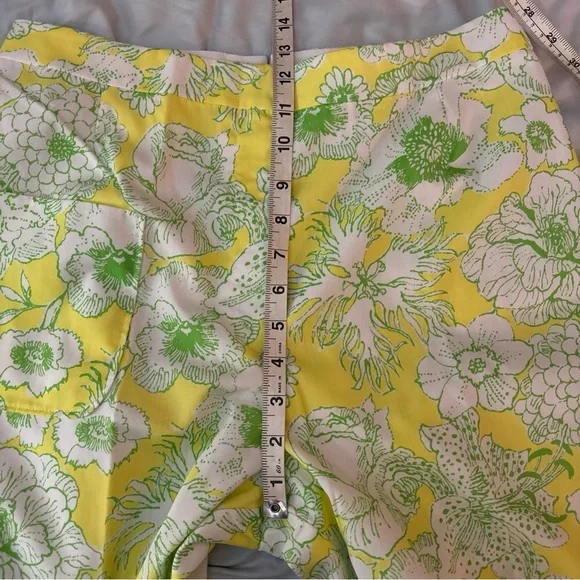 Vintage 1960s The Lilly Pulitzer Front Pocket Yellow Floral Pants Wht Label 14